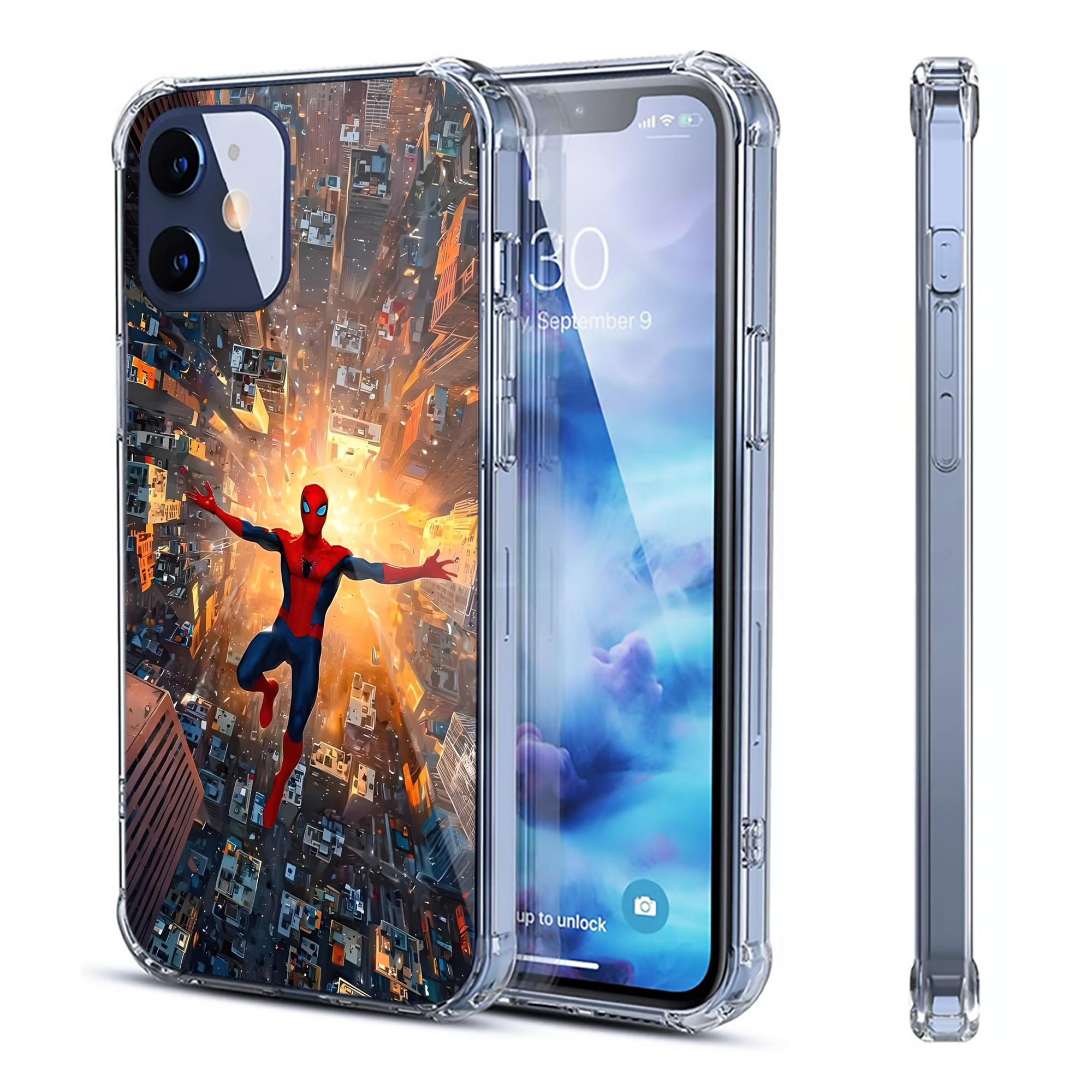 （画像用） Spider Man スパイダーマン 【iPhone 12シリーズ対応】透明スマホケース（クリアソフトケース）